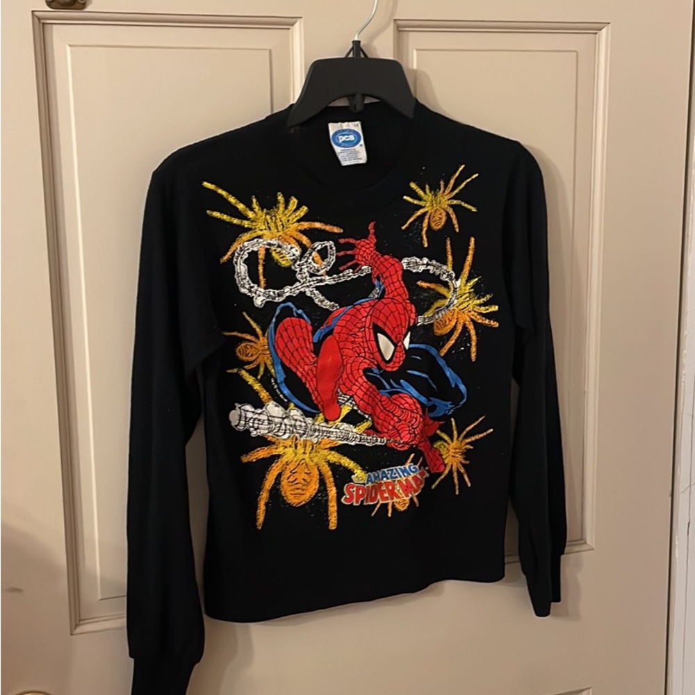 Vintage 1970s Spiderman Marvel Comics Shirt Top Tee Blouse. Size:M 7/8